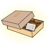 小さく降折りたたんだお菓子のしおり