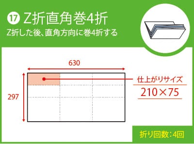 Z折直角巻4折